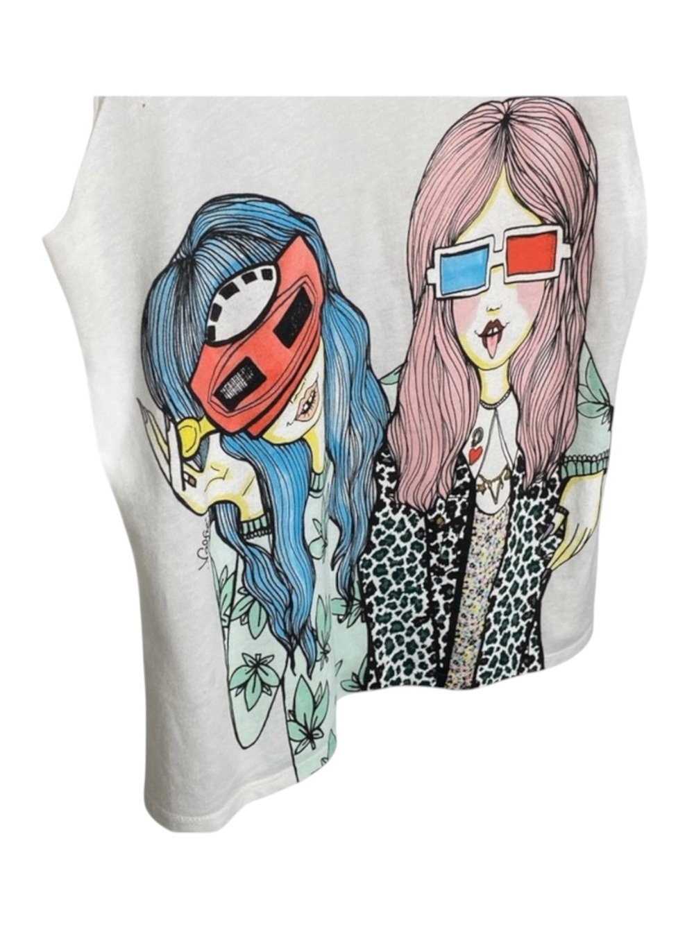 VHTF: Valfre ☻ Vision Girls Weed 3D Muscle Tee ☻ Hand Drawn Graphics ☻︎ Small - Picture 9 of 16